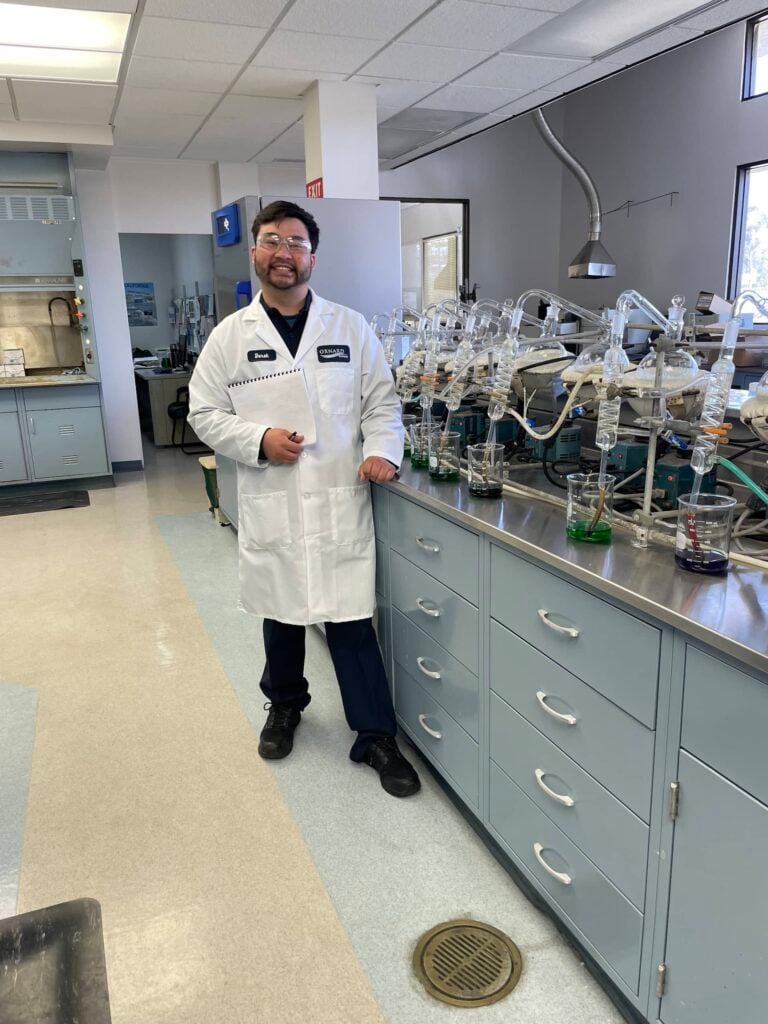 Derek, founder of NonToxicOnly and Environmental Scientist working in the lab