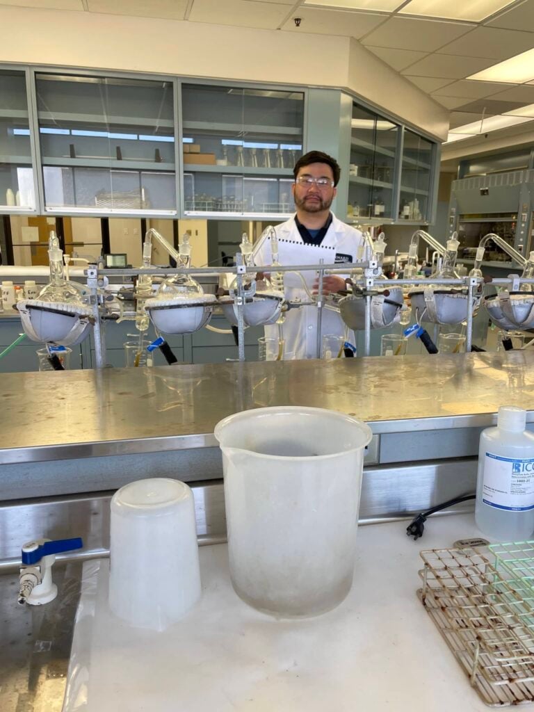 Derek running lab tests