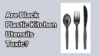 Black plastic kitchen utensils