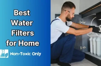man installing reverse osmosis water filter under sink for home